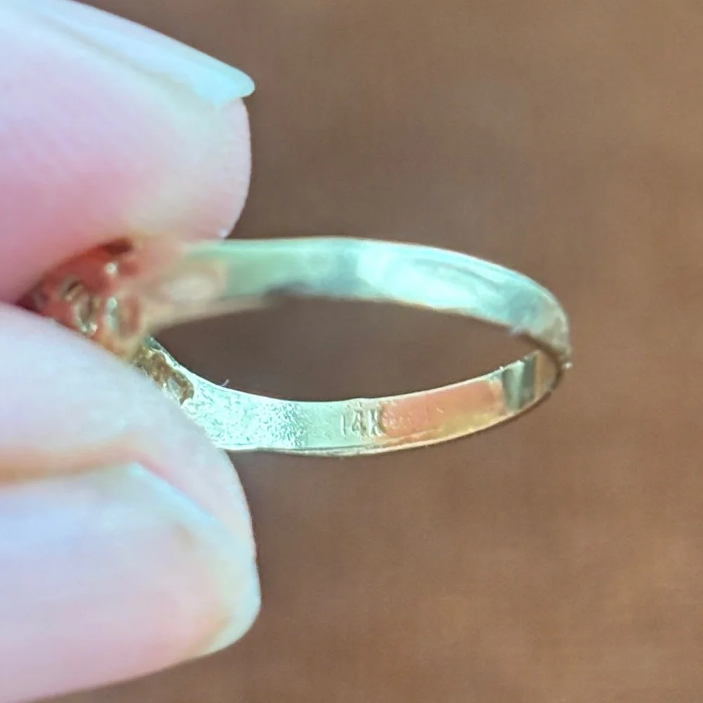 14k solid gold Elegant Gold Filigree Ring - Picture 3 of 11